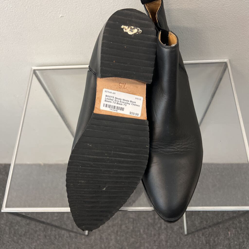 Nisolo Black Leather Eva Everyday Chelsea Boots 7.5