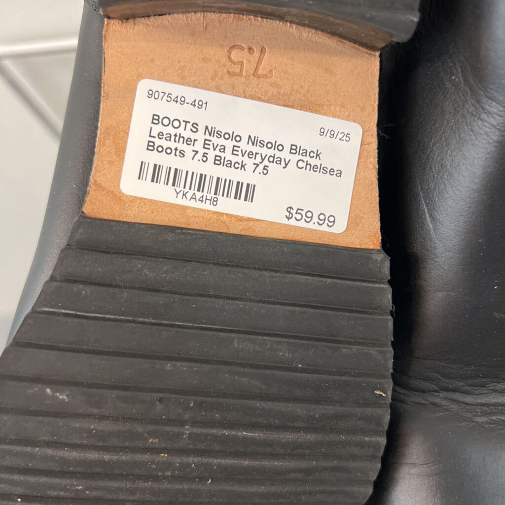 Nisolo Black Leather Eva Everyday Chelsea Boots 7.5