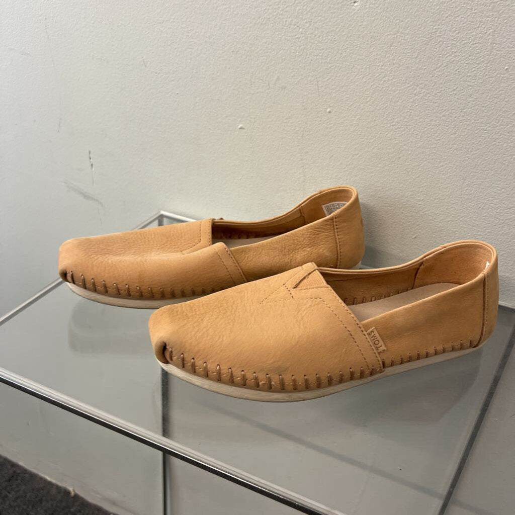 Toms Alpargata Brown Leather Shoes 6.5