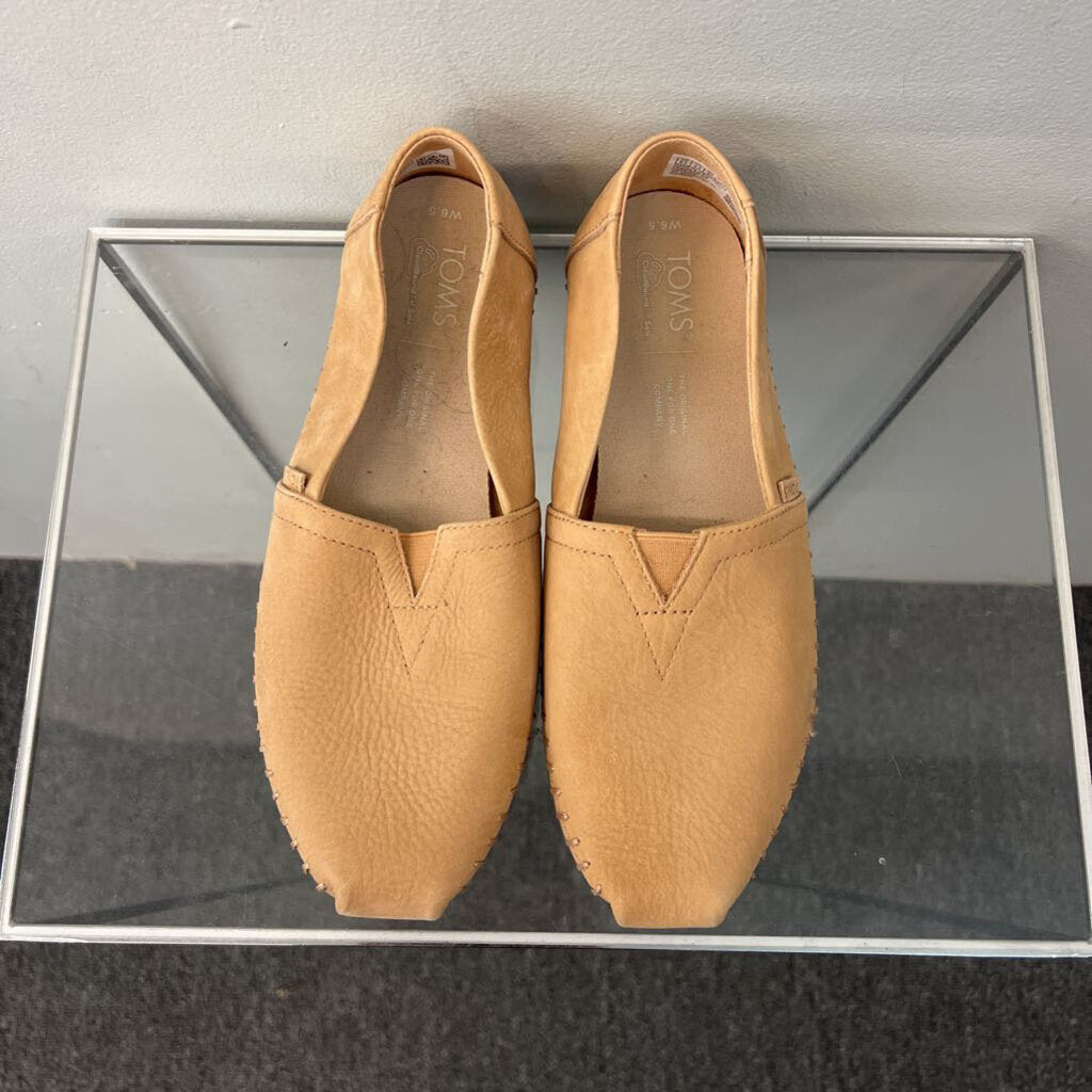 Toms Alpargata Brown Leather Shoes 6.5