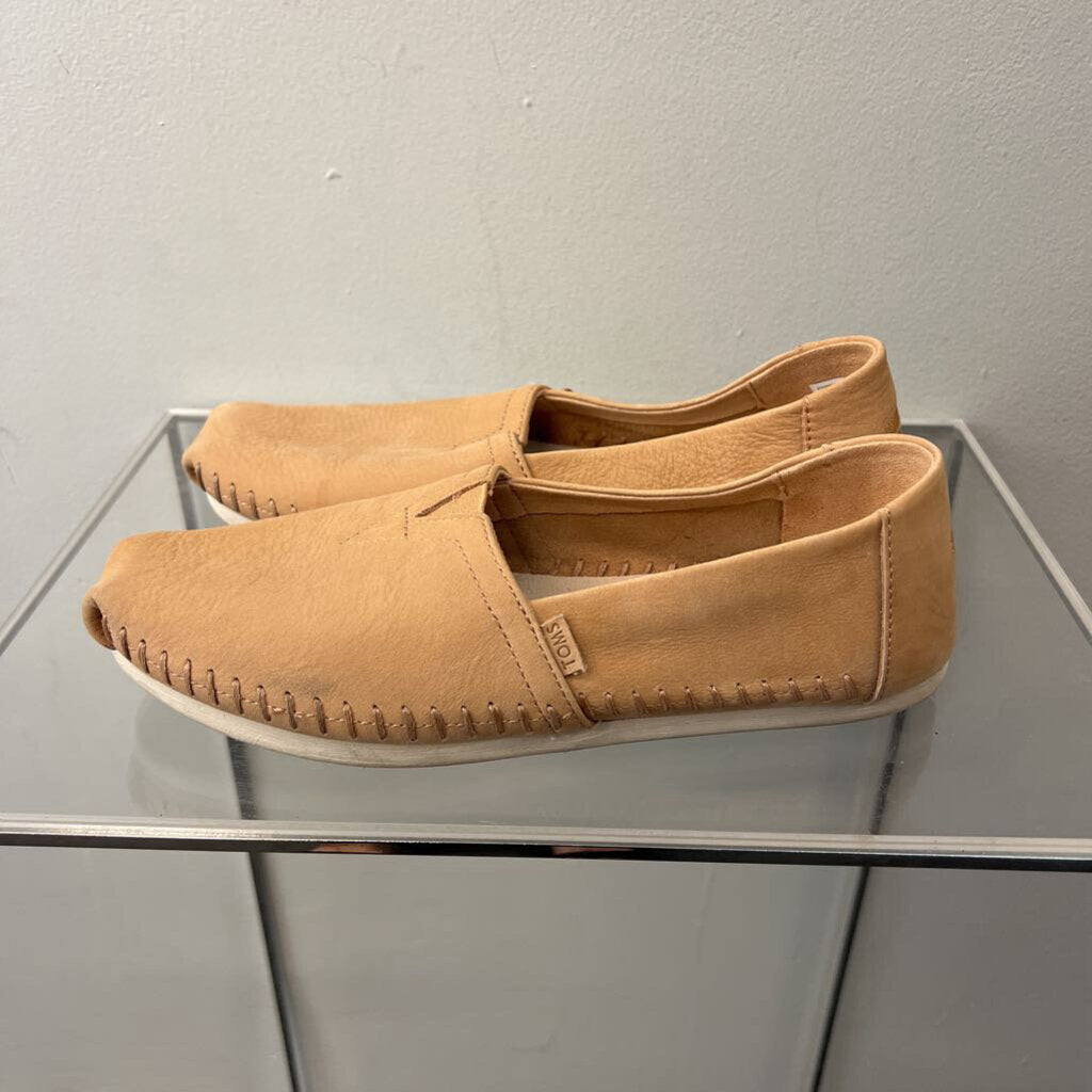 Toms Alpargata Brown Leather Shoes 6.5