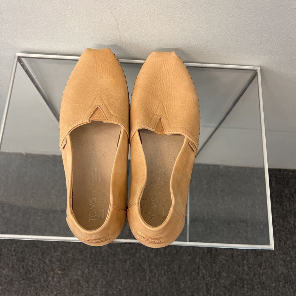 Toms Alpargata Brown Leather Shoes 6.5