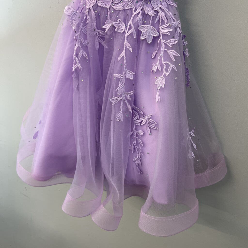 Amelia Couture Lace Applique Tulle Short Dress 0