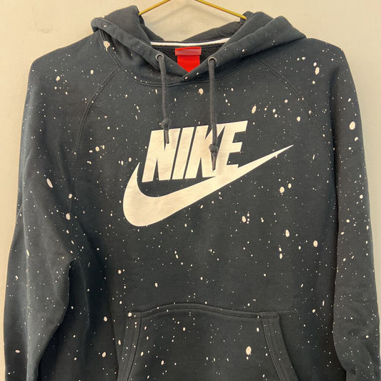 Nike Black/ White Speckled Logo Hoodie Large