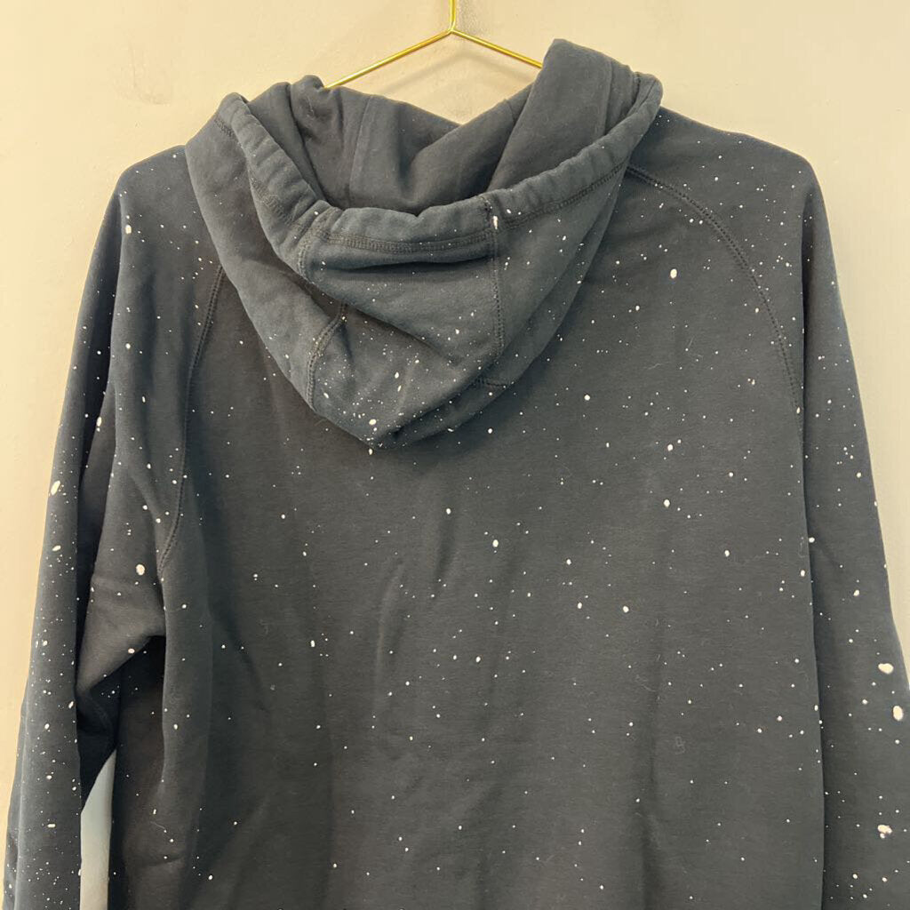 Nike Black/ White Speckled Logo Hoodie Large