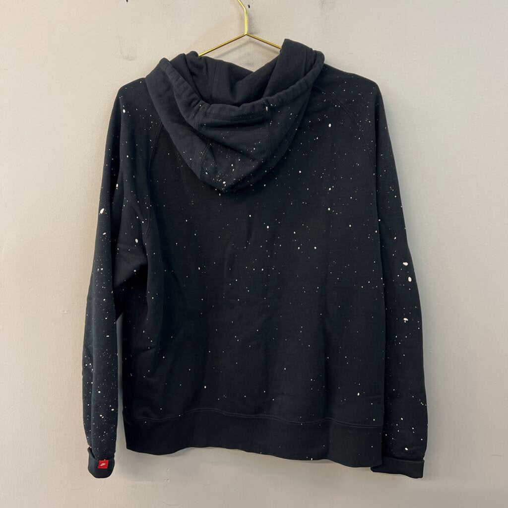 Nike Black/ White Speckled Logo Hoodie Large