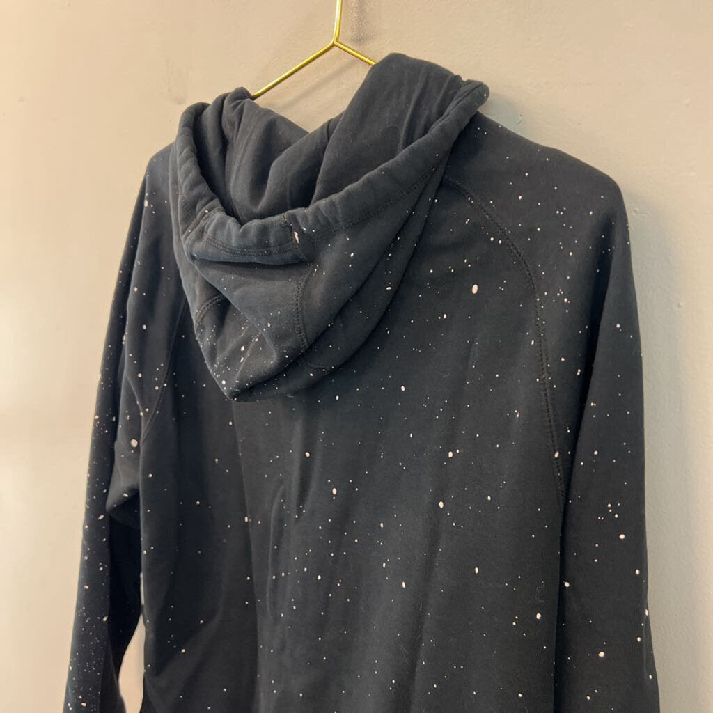 Nike Black/ White Speckled Logo Hoodie Large