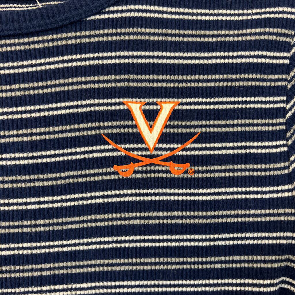 ZooZats Blue/ White Striped UVA Short Sleeve Top Extra Small
