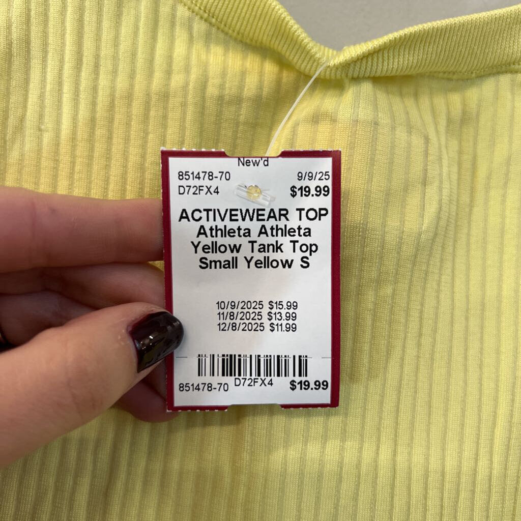 Athleta Yellow Tank Top Small