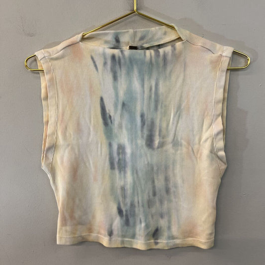 YFB Yellow/ Multi Tie Dye High Neck Tank Top Small
