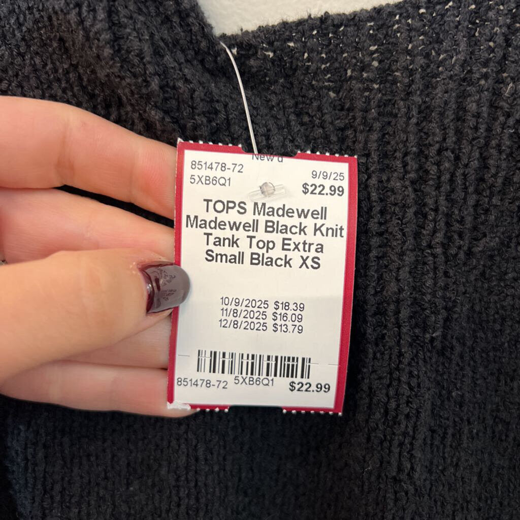 Madewell Black Knit Tank Top Extra Small