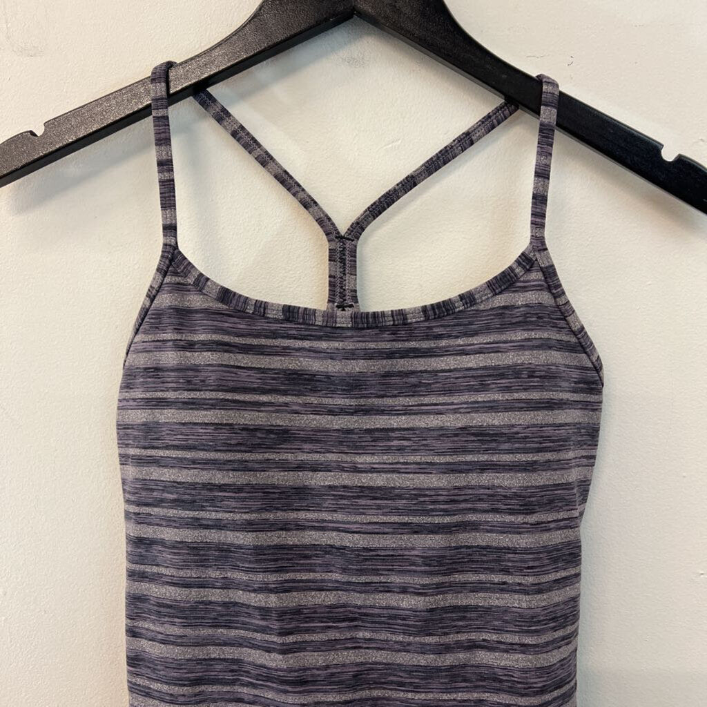 Lululemon Grey Striped Athletic Tank Top 6