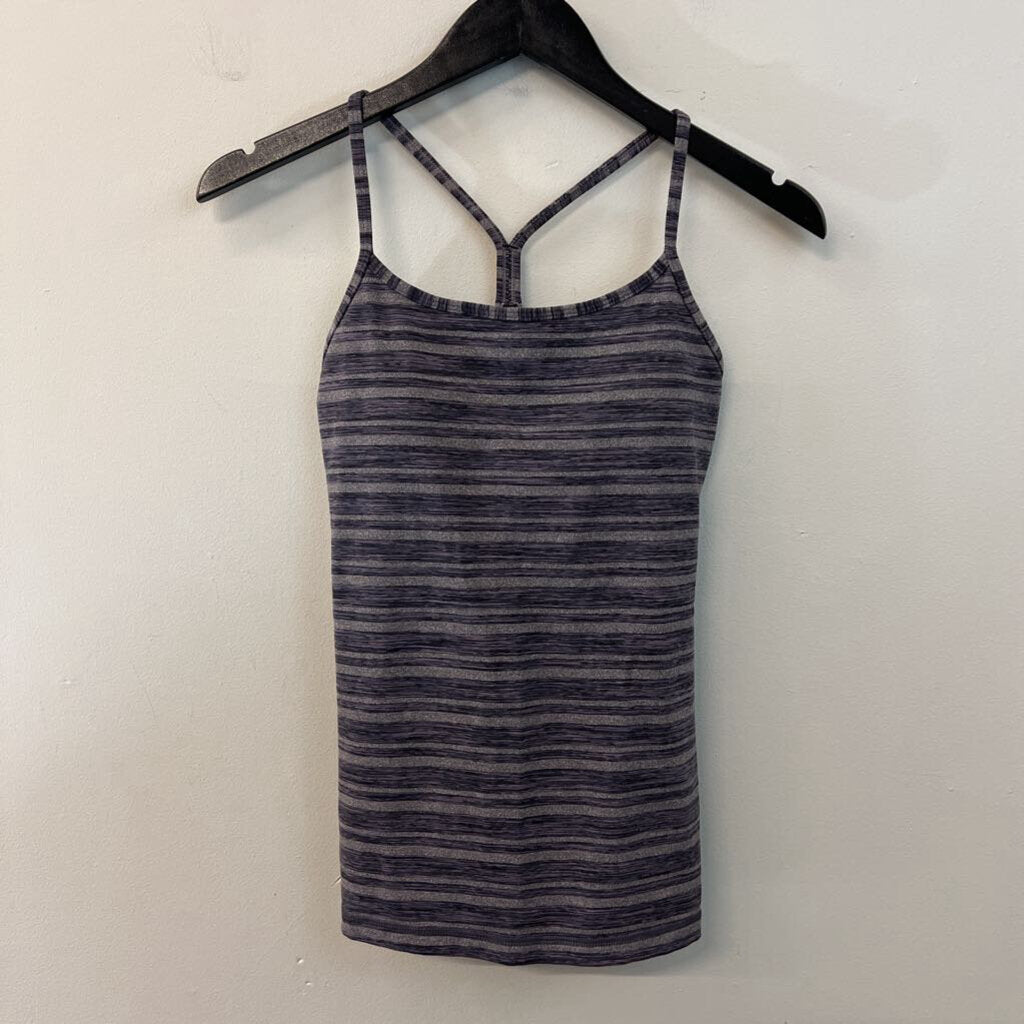 Lululemon Grey Striped Athletic Tank Top 6