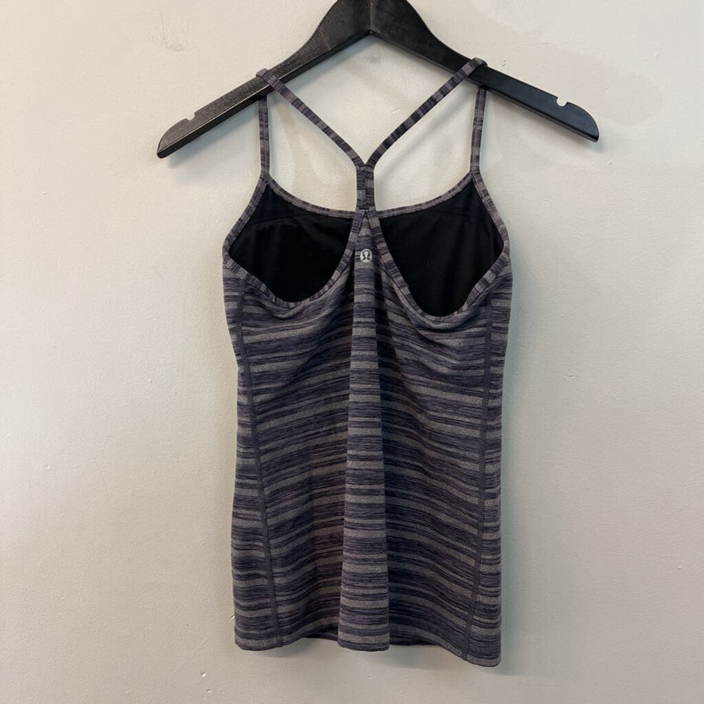 Lululemon Grey Striped Athletic Tank Top 6