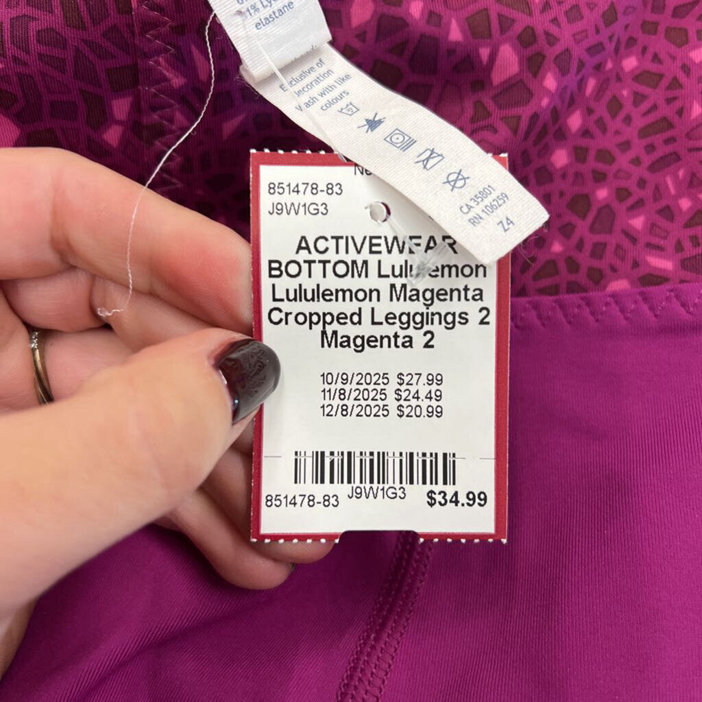 Lululemon Magenta Cropped Leggings 2