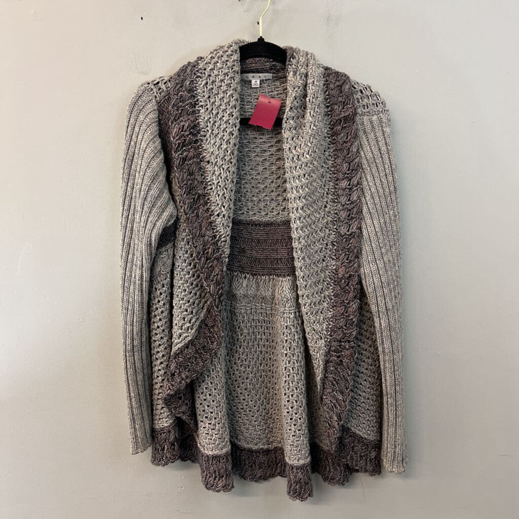 Cabi Grey Heavy Knit Open Front Cardigan Sweater Medium