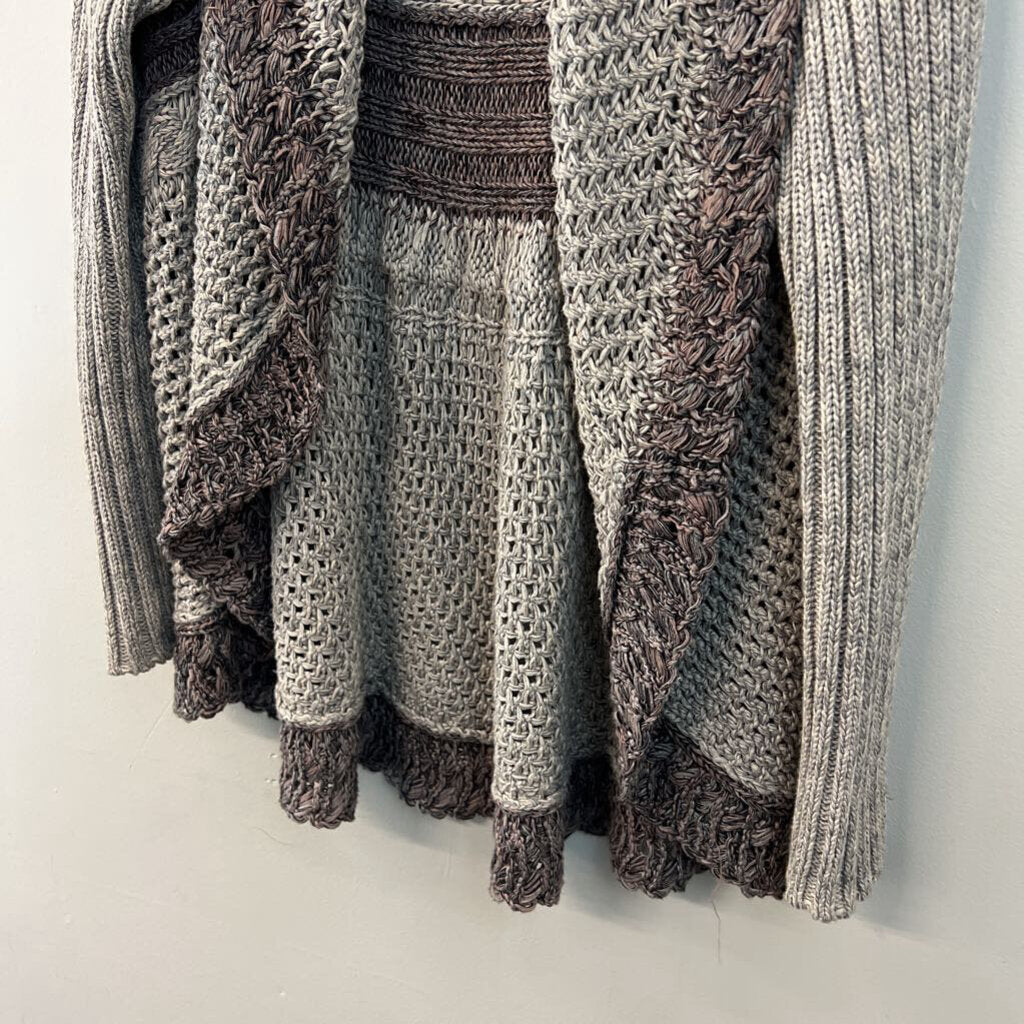 Cabi Grey Heavy Knit Open Front Cardigan Sweater Medium