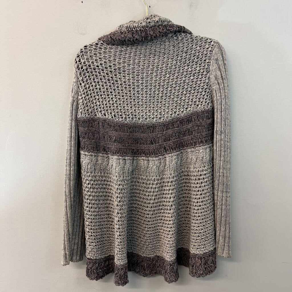 Cabi Grey Heavy Knit Open Front Cardigan Sweater Medium