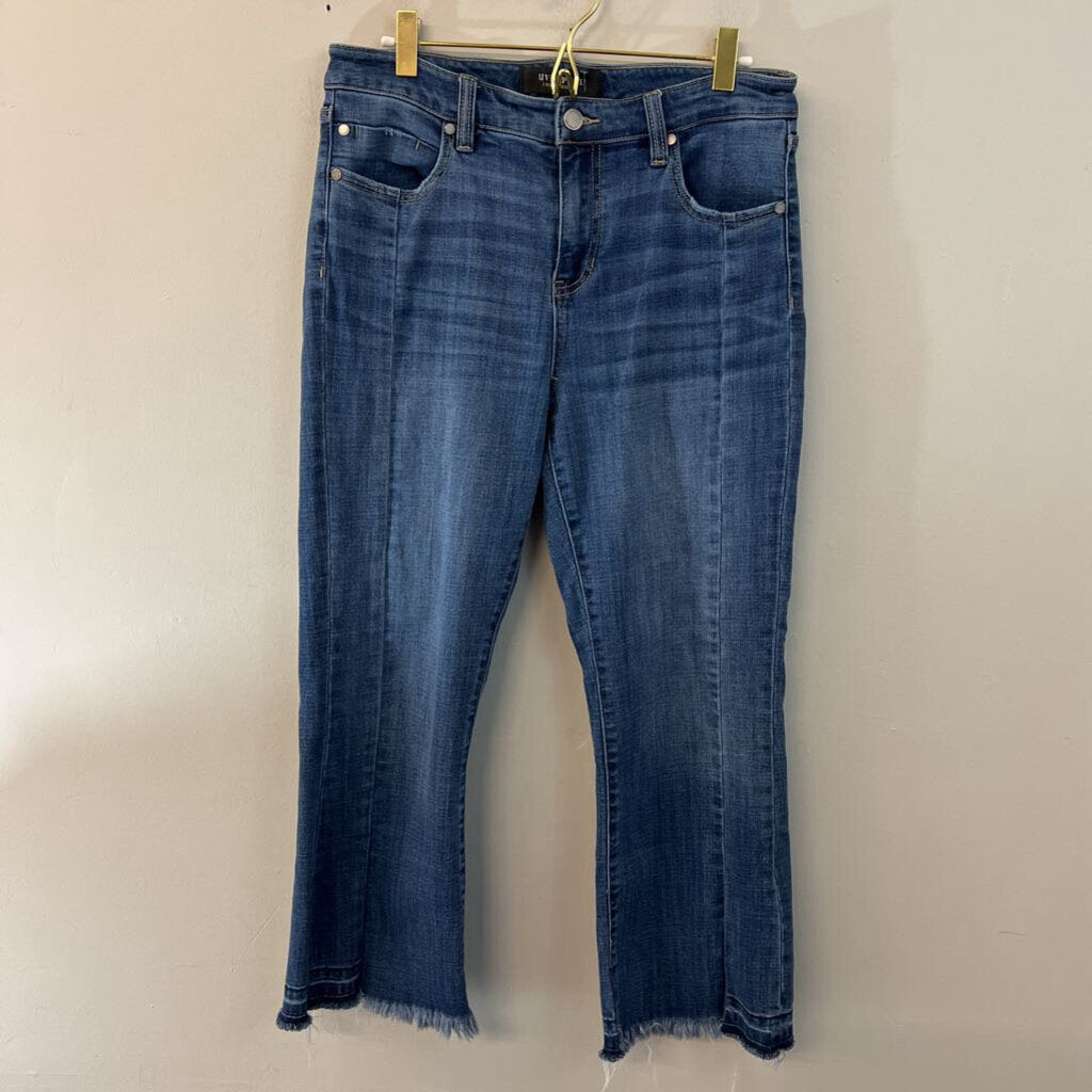 Liverpool Meidum Wash Frayed Hem Wide Leg Jeans 29