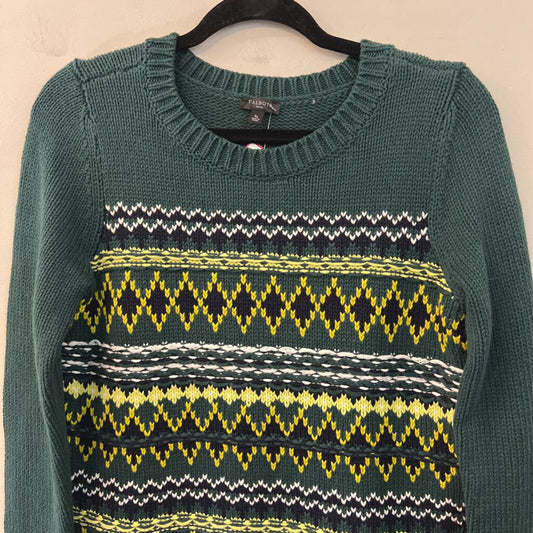 Talbots Green/ Yellow Knit Sweater Small Petite