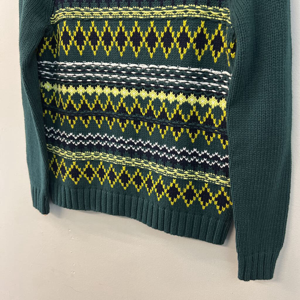 Talbots Green/ Yellow Knit Sweater Small Petite