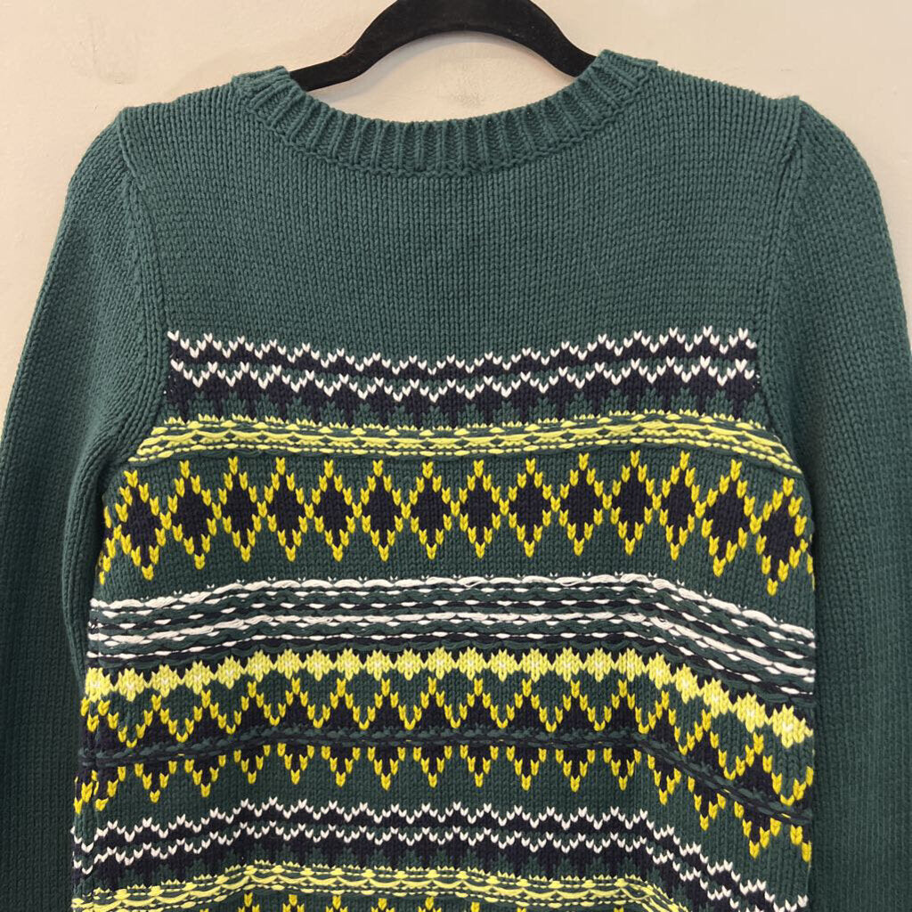 Talbots Green/ Yellow Knit Sweater Small Petite