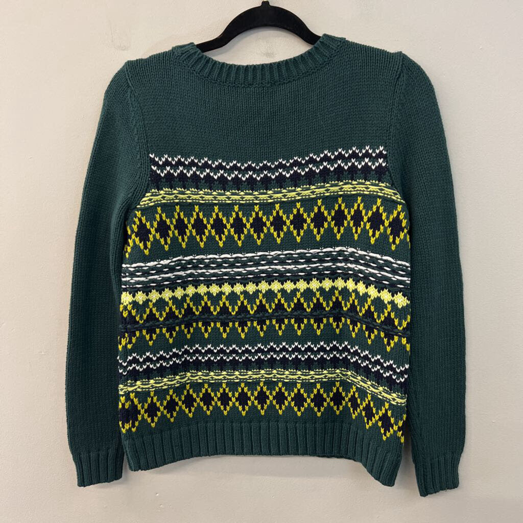 Talbots Green/ Yellow Knit Sweater Small Petite