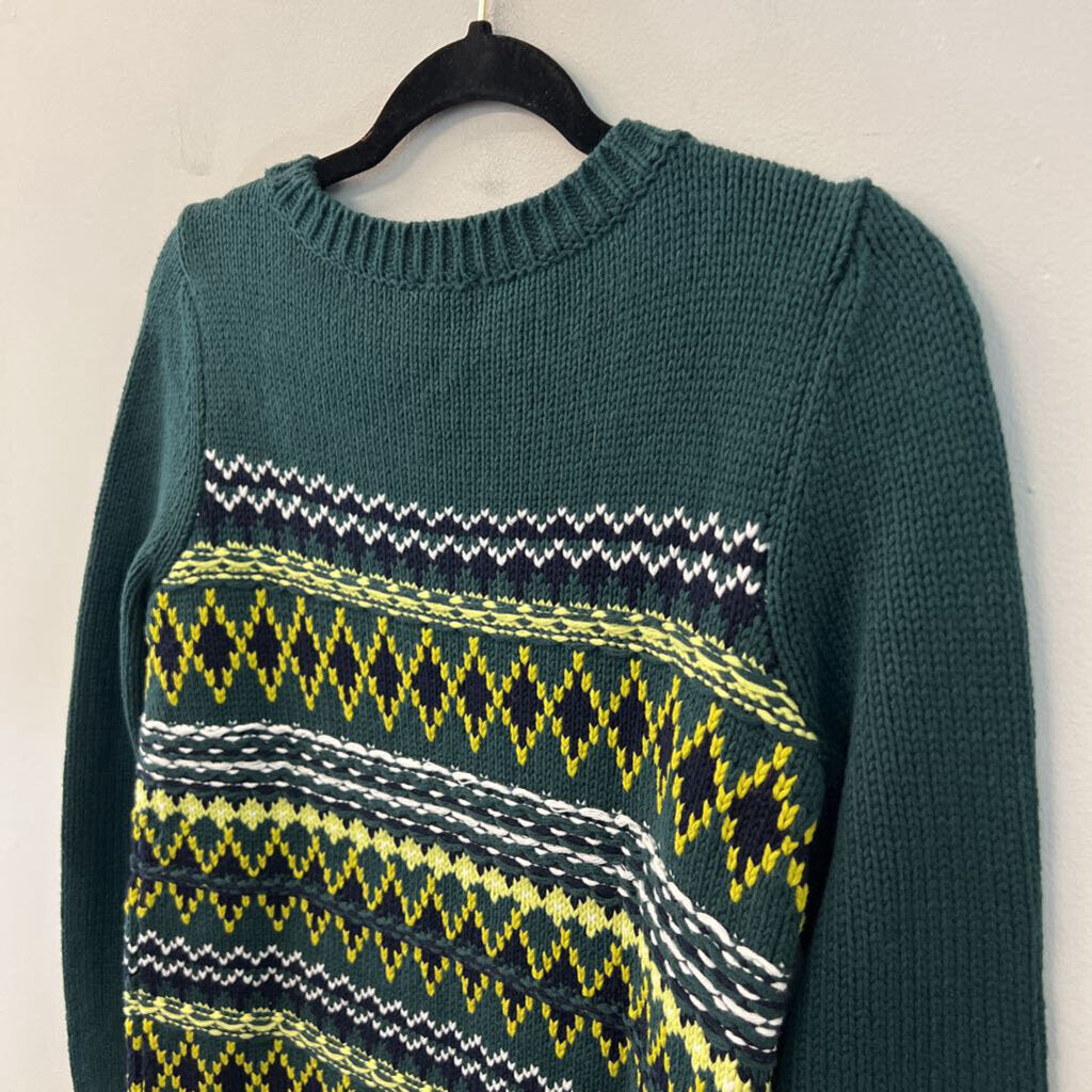 Talbots Green/ Yellow Knit Sweater Small Petite