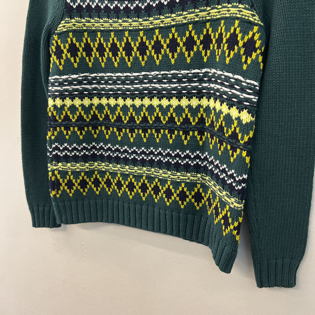 Talbots Green/ Yellow Knit Sweater Small Petite