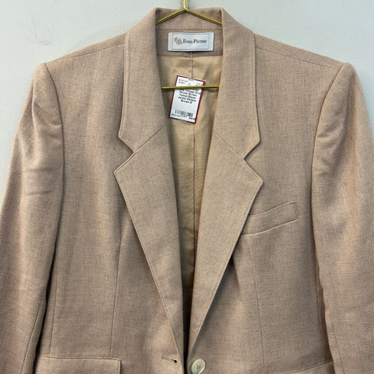 Vintage Evan Picone Brown Tweed Blazer Jacket Medium