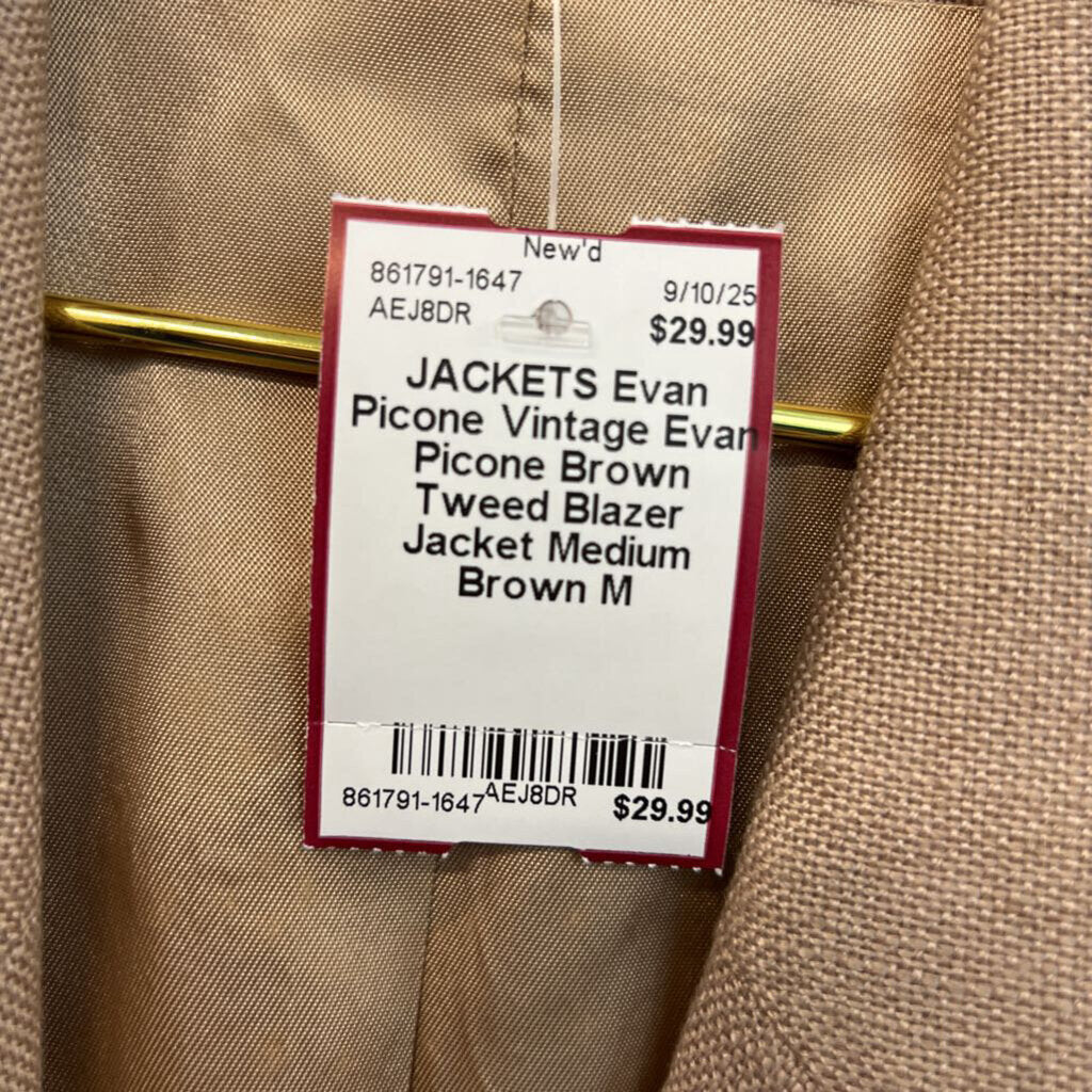 Vintage Evan Picone Brown Tweed Blazer Jacket Medium