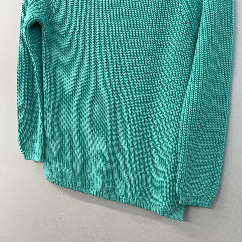 Talbots Mint Green Knit Long Sleeve Mock Neck Sweater Top Small Petite