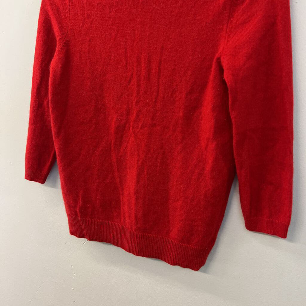 Talbots Red Cashmere Knit Long Sleeve Sweater Top Small Petite