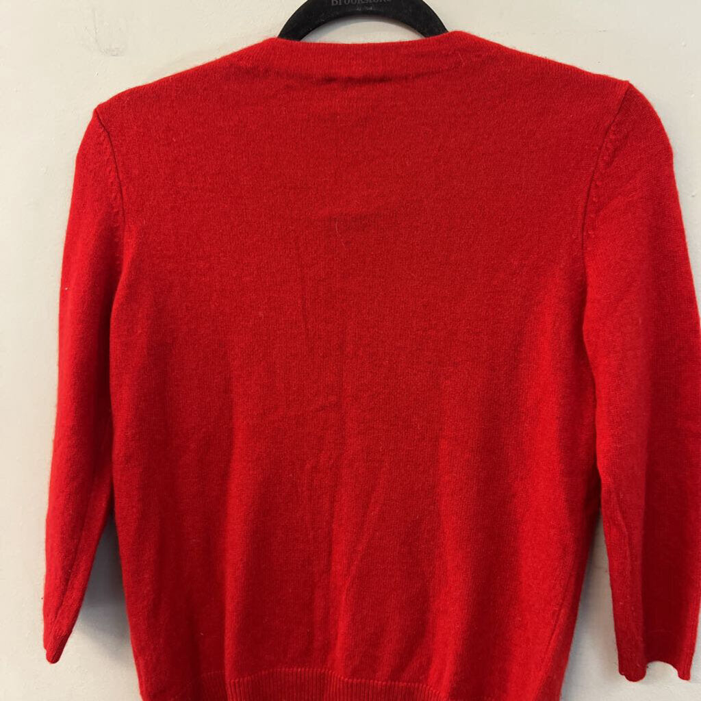 Talbots Red Cashmere Knit Long Sleeve Sweater Top Small Petite
