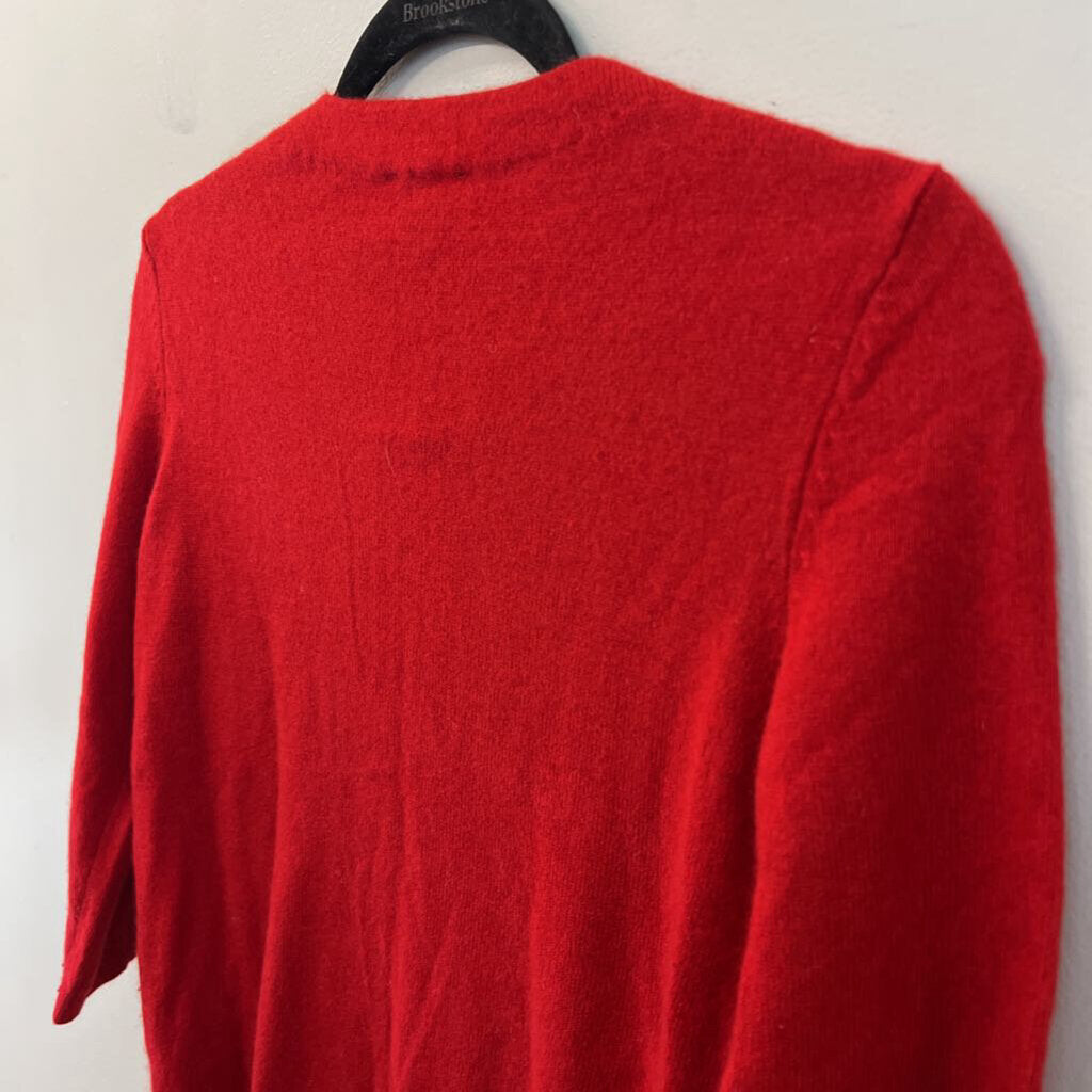 Talbots Red Cashmere Knit Long Sleeve Sweater Top Small Petite