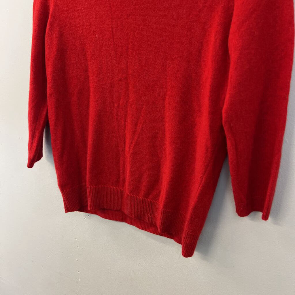 Talbots Red Cashmere Knit Long Sleeve Sweater Top Small Petite