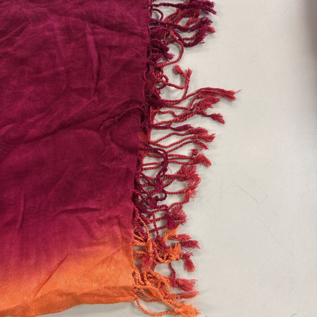 Burgundy/ Orange Print Scarf