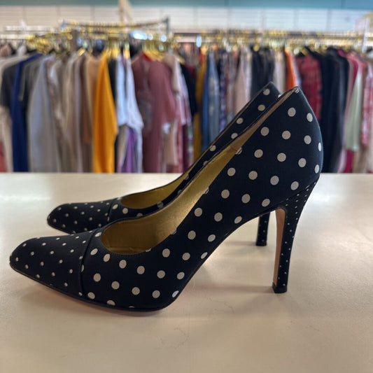 Claudio Merazzi Black/ White Polka Dot Point Toe Pump Heels 6.5