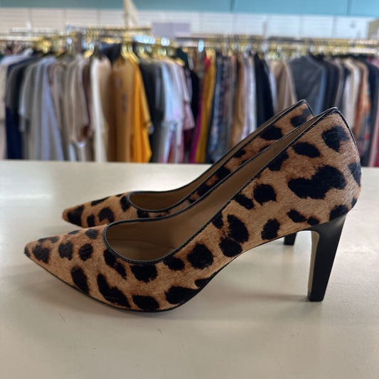 Talbots Brown/ Black Leopard Print Point Toe Pump Heels 6.5