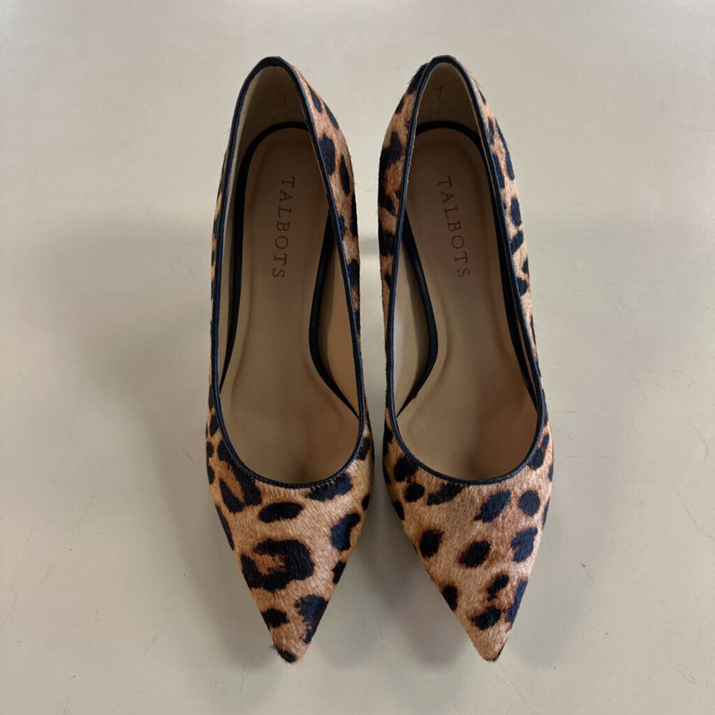 Talbots Brown/ Black Leopard Print Point Toe Pump Heels 6.5