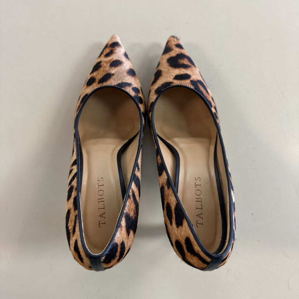 Talbots Brown/ Black Leopard Print Point Toe Pump Heels 6.5