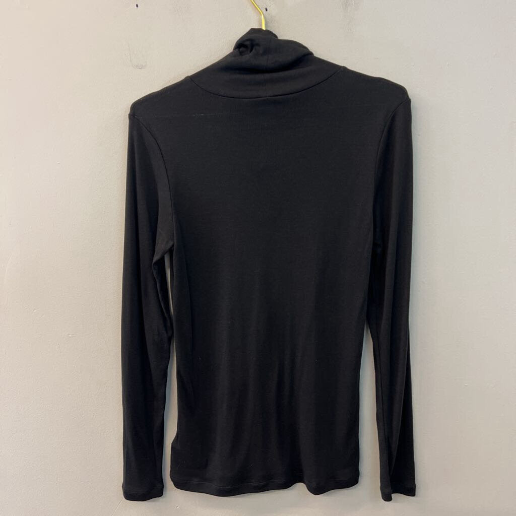 Splendid Black Long Sleeve Turtleneck Top Large