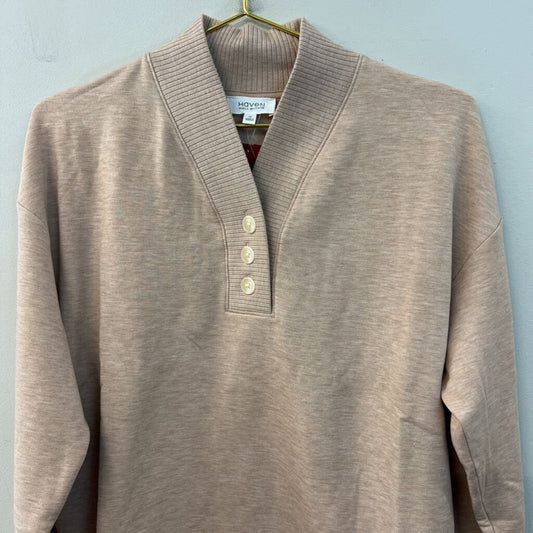 Haven Light Brown Long Sleeve Henley Top Medium