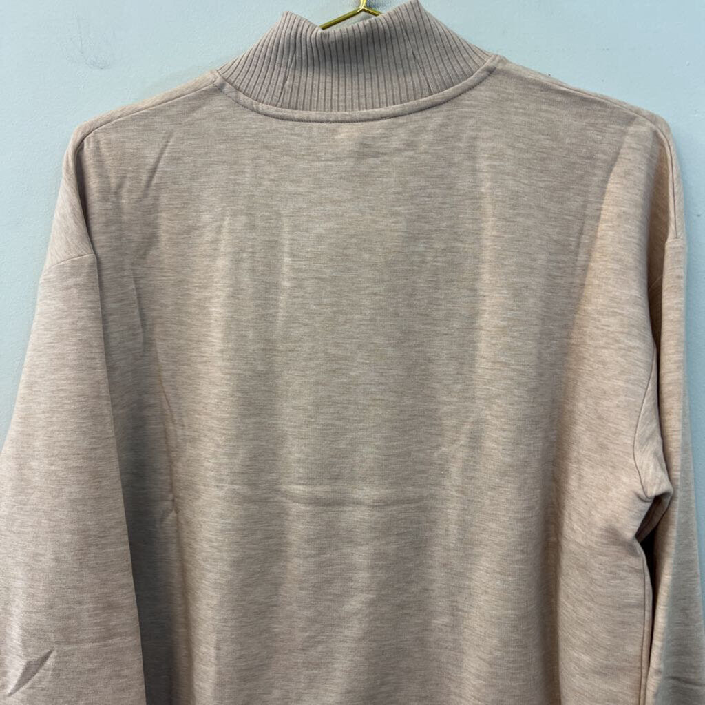 Haven Light Brown Long Sleeve Henley Top Medium