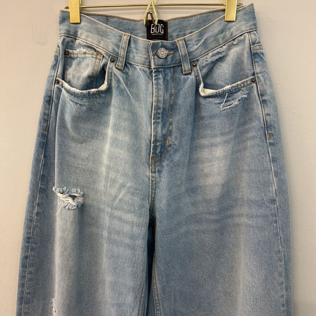 BDG Light Wash Patchwork Wide Leg Denim Jeans 26