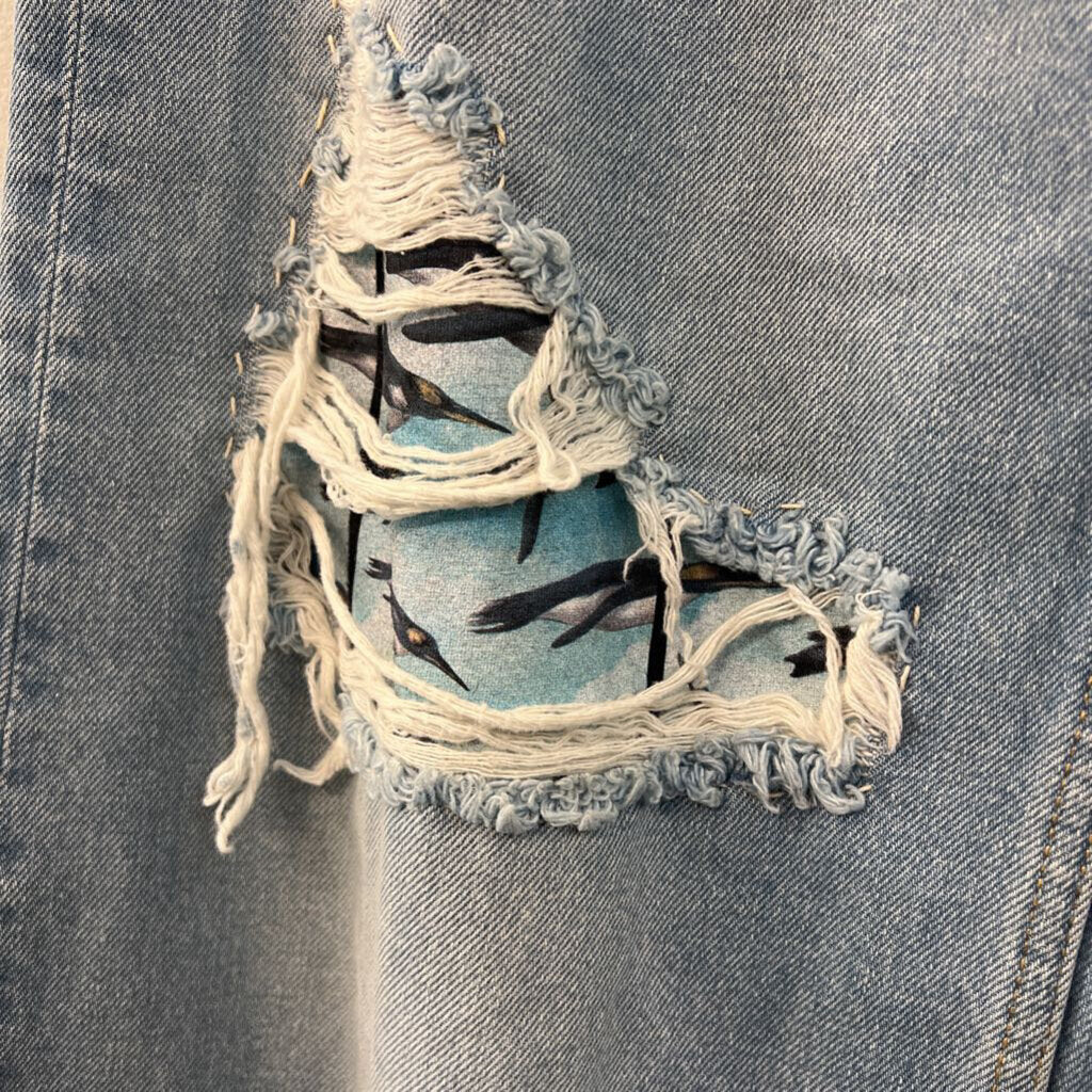 BDG Light Wash Patchwork Wide Leg Denim Jeans 26