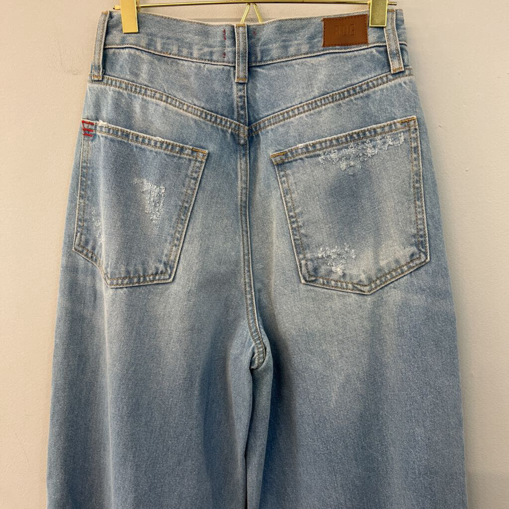 BDG Light Wash Patchwork Wide Leg Denim Jeans 26