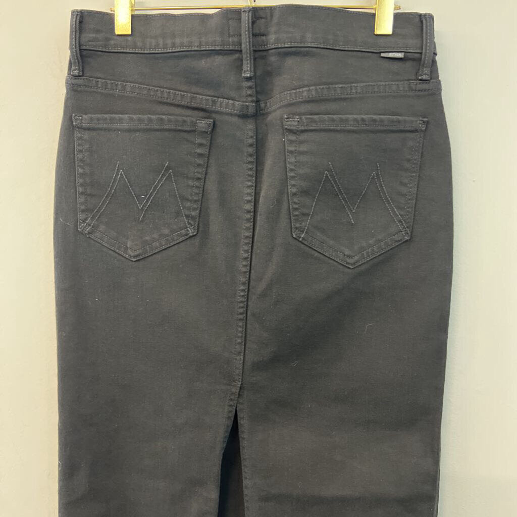 Mother Black Denim Maxi Skirt 28