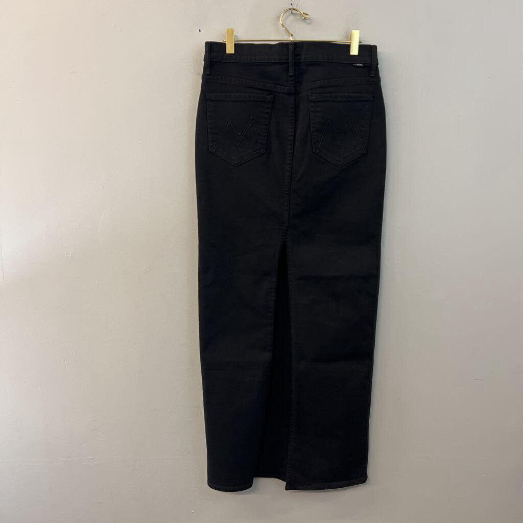 Mother Black Denim Maxi Skirt 28