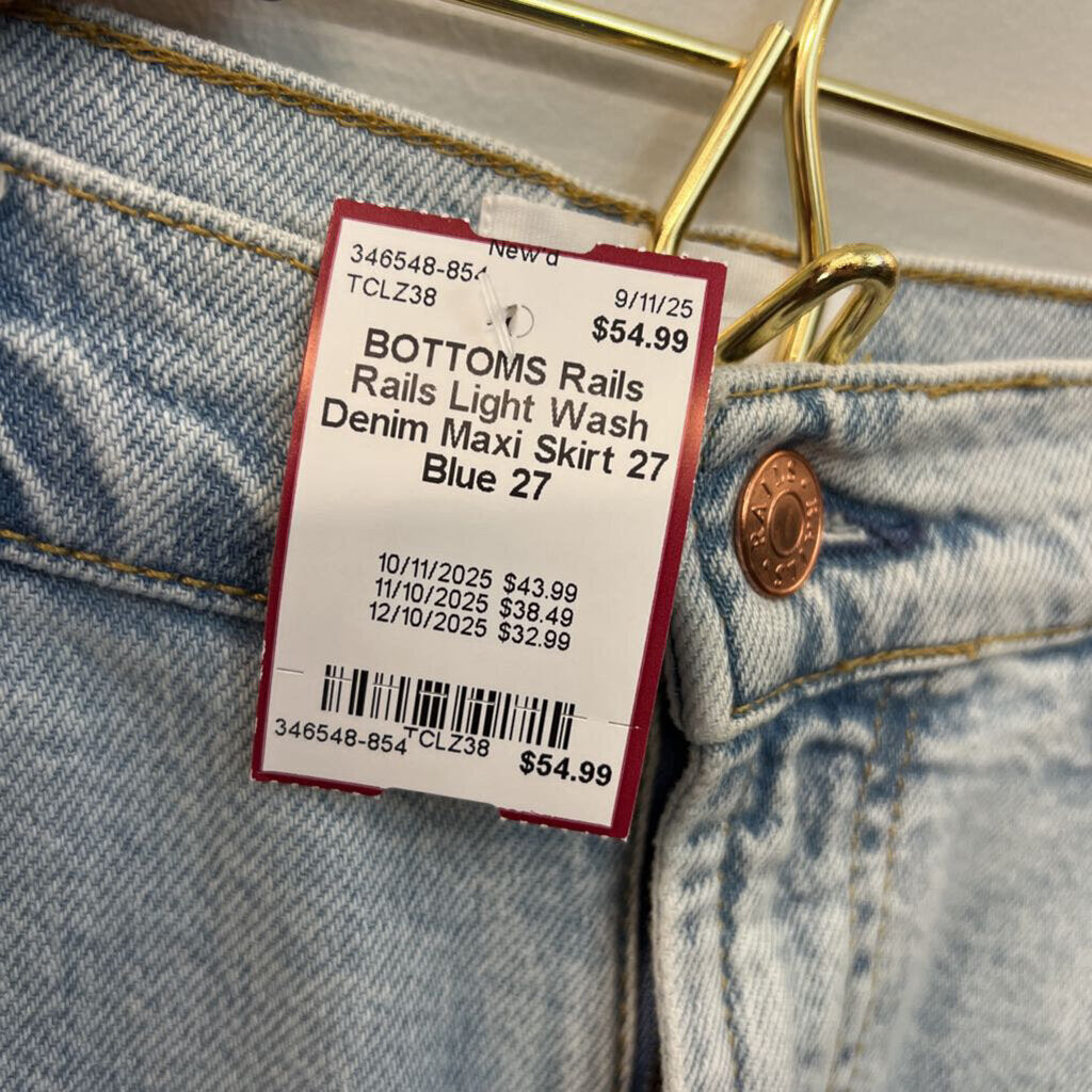 Rails Light Wash Denim Maxi Skirt 27